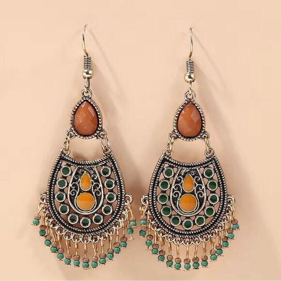 NEW … BOHEMIAN BEADED EARRINGS - Picture 3 of 6